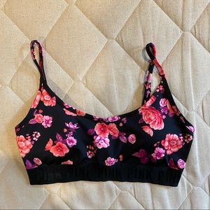 EUC VS PINK Ultimate floral scoop neck sport bra